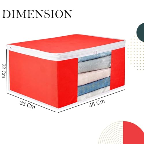 Image of Saree Cover Set of 08 Non-Woven Fabric Clothes Organiser for Wardrobe with Transparent Window & Double Zip Clothes Storage Bag, Garment Cover SC XL Large GCVETR8249653486192725883