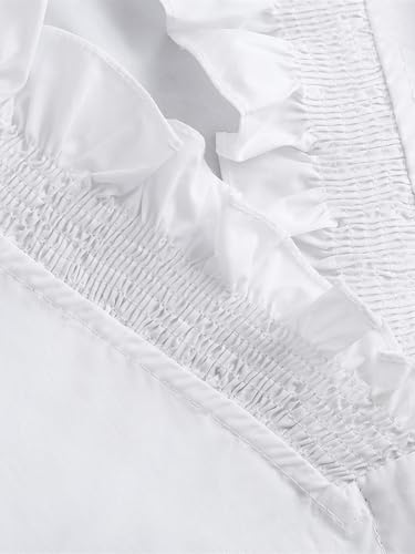 Victoria Cotton Shirts Elegant Ruffle Collar V Neck Dickey Mock Turtleneck Faux Collars for Women Girls4