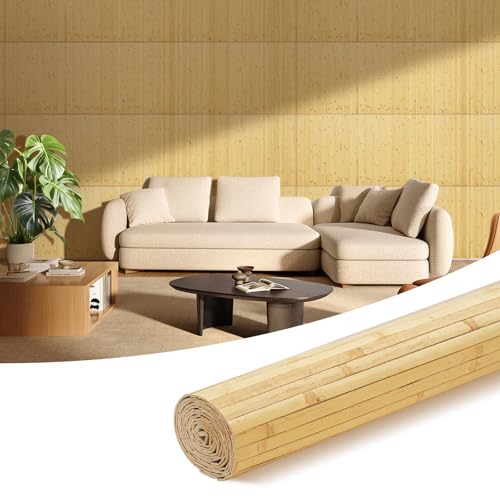 OUZUGIE 1 Pack 96x24 Inch Natural Bamboo Wall Panel –