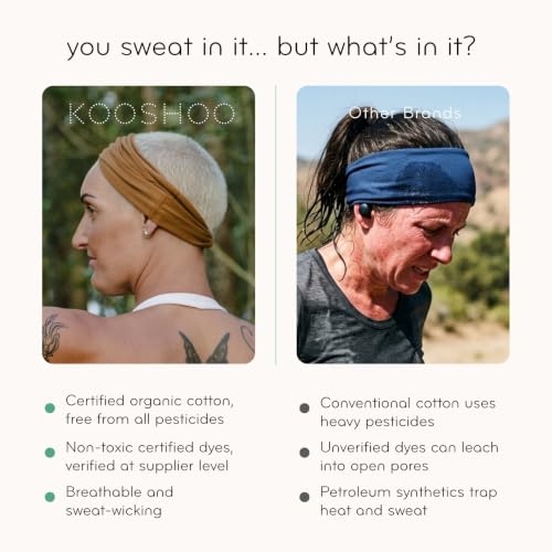 Image of KOOSHOO Head-Band for Men and Women - Durable, Plant-Based Hair Accessory - Versatile Sports Sweatband - Elastic Thick Sweat Band for Women & Men - Great for Running, Yoga, Exercise, etc