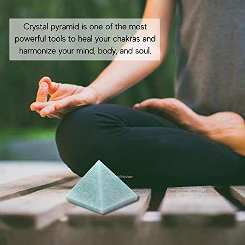Image of Amazonite Pyramid - 2 inch Inch Crystal Pyramid for Positive Energy, Vastu, Reiki, Feng Shui and Chakra Healing Energy Balancing
