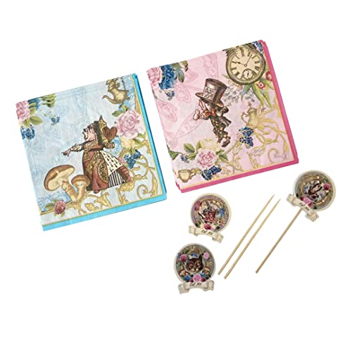 ASVP Shop Alice In Wonderland Party Supplies Set Great For Mad Hatter Tea Party Plates Cups Napkins Decor - Image 4