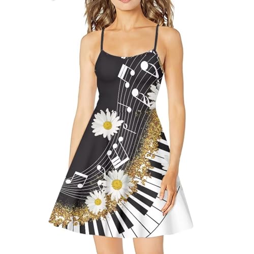 Image of Cozeyat Women Girls Summer Sleeveless Dress Casual Swing Beach Cover Up Knee Length Dresses,Large Size XS-4XL