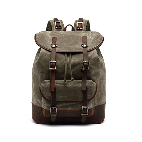 Fashion Canvas Backpack For Men Rucksack Women Bagpack Large Travel Backpack For Men(Khaki)3