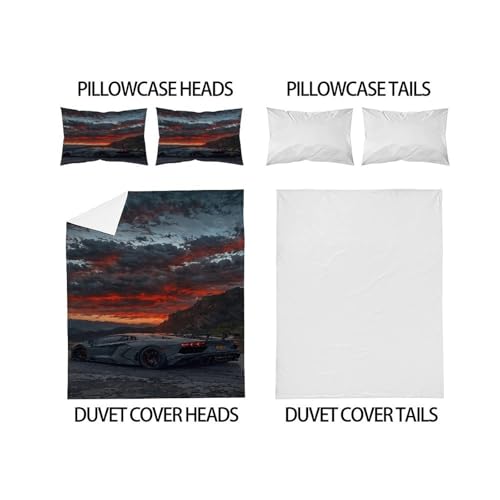 Housse de couette 200x200cm Starry Sky Theme ensemble literie microfibre avec 2 taies d'oreiller