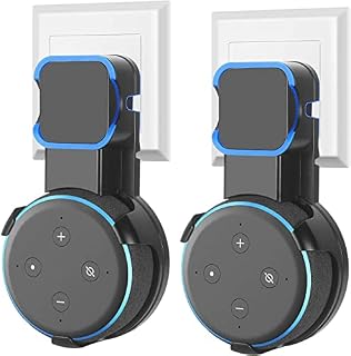 (2 Pack)Echo dot Wall Mount Stand for Dot 3rd Generation, Enhanced Sound Quality, Cable Management without Screws, Dot Holder Accessories Designed(Black)