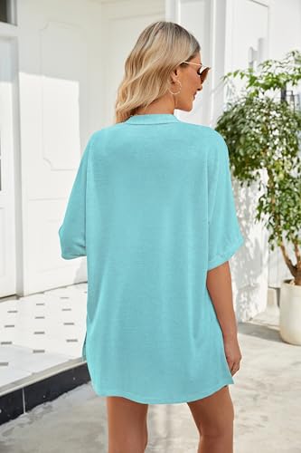 Image of Yekaty Lightweight Cardigans for Women Casual Summer Short Sleeve Cardigan Open Front Beach Coverups 2026