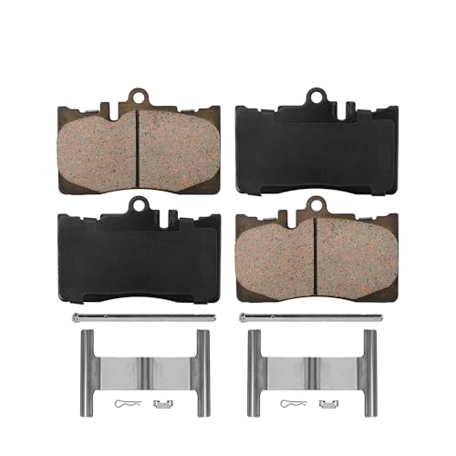 Image of Detroit Axle - Front Ceramic Brake Pads with Hardware Set Replacement for 2001 2002 2003 2004 2005 2006 LEXUS LS430