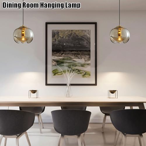 Lustre en verre E27 à tête unique pour plafond de chambre et salon - 6