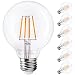 TORCHSTAR #Dimmable# LED G25 Vintage Filament Light Bulb, 4.5W (40W Equiv.), ENERGY STAR, 2700K Soft White, Vintage Edison Style, E26 Medium Base, 2 YEARS WARRANTY, Pack of 3