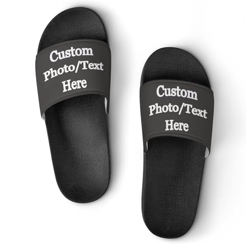 Generic Custom Slides Slippers Personalized Slippers Sandals with Photo Name Text Bathroom Slippers for Men Women