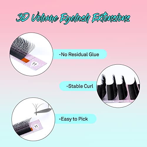 Vavalash W-Shaped Eyelash Extension 4D Premade Fans 0.07 C Curl Volume Lash Extensions Easy Fanning Lashes Matte Black Volume Premade W Lashes(W Shaped-4D-0.07-C-12Mm） #TOP2