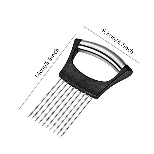 1 PC Onion Slicer Holder, All-in-one Onions Holder Stainless Steel Onions Fork Food Slicing Helper Kitchen Gadget Onion Cutter Slicer Vegetable Tools for Chopping Grating Fruit Assistant - Image 2