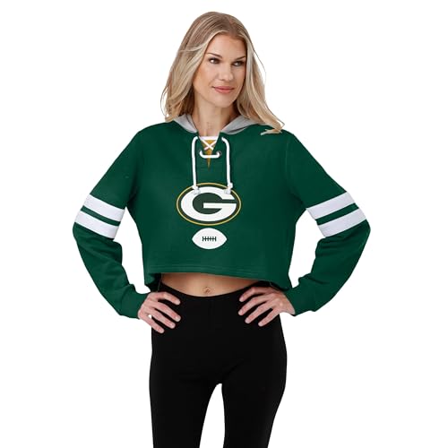Sudadera corta con capucha de mujer de manga a rayas FOCO Team talla S