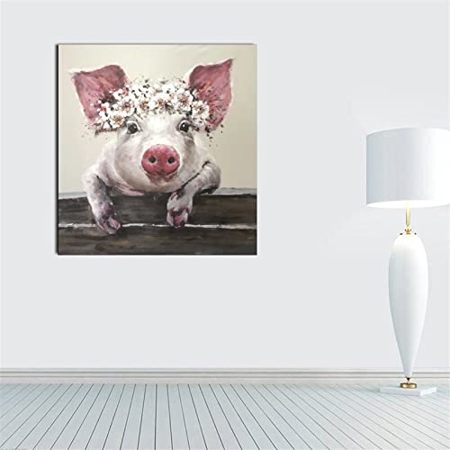 Liijpgg Pigs With Flower Crowns Poster Decorative Painting Canvas Wall Art Living Room Posters Bedroom Painting 12X12Inch thumb #4