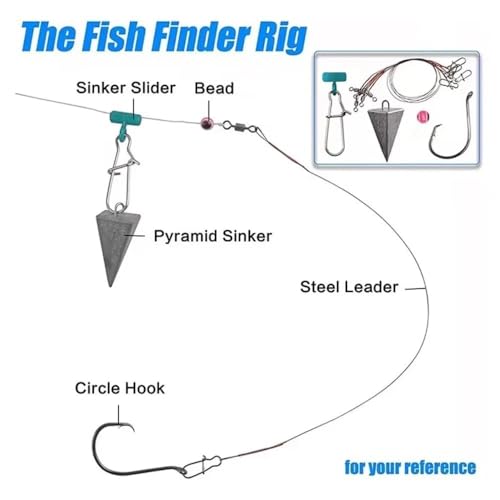 Set de 3 rigs slider para pesca en agua salada con anzuelo de acero miniatura 4
