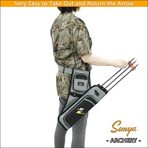 image for SUNYA Archery Hip Quiver for Arrows. Includes 3 Arrow Tubes, Nylon Bel
