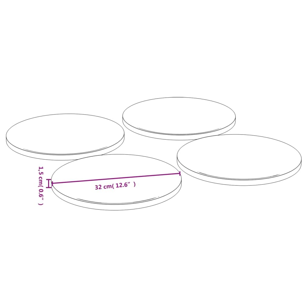vidaXL Pizzateller 4 Stk. Ø32x1,5 cm Bambus