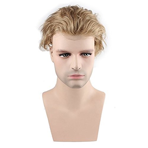 Eseewigs Männer Hairpiece Menschenhaar Toupee Perücke Natrual Blonde Farbe Quff Haar New Style Super Thin Skin Haar Ersatz (# 21 Ash Blonde)
