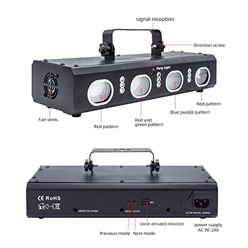 Party Lights Dj Disco Lights, 3D Effect Sound Sensing Laser Lights Flash Stage Lights Projector Home Show Christmas Halloween Party Birthday Decorations Club Ktv Bar Karaoke Dance #TOP3