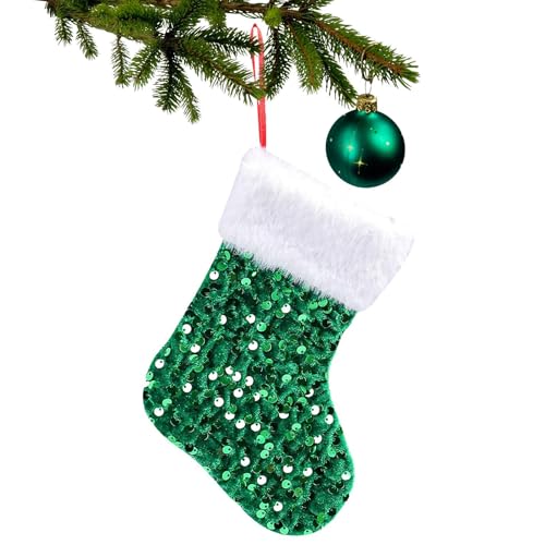 Glitter Christmas Stocking | Classic Christmas Stockings Family Stockings | Christmas Stockings, Glittering Christmas Stocking Sock, Reusable Glitter Sequin Christmas Accessories