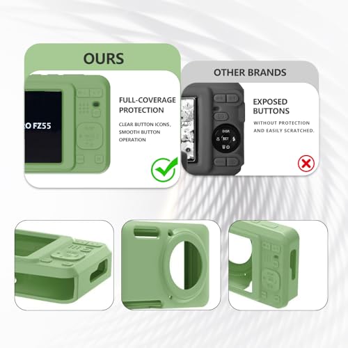 Image of Case for Kodak PIXPRO FZ55,FZ55 accessories,Soft Silicone Protective Case,Comes with 2 Screen Protectors and 1 Wrist Strap - Matcha green