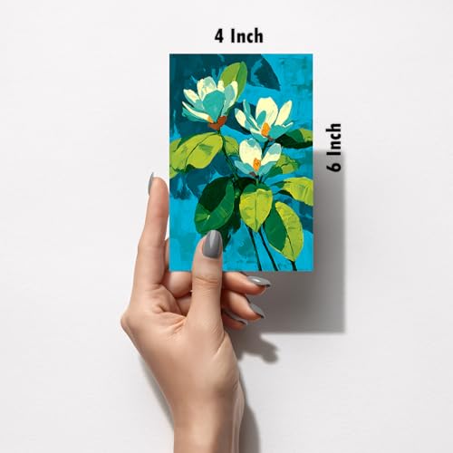 Image of SiddArtify Floral Wall Art Poster Print Set - Modern Flower Painting Decor for Living Room Bedroom Office - Set of 2-4x6 Inch - Board (Pack of 6) - Sticker (Pack of 6)