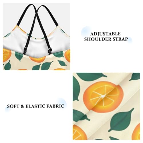 Girls Swimsuit Pattern of Orange and Leaves One Piece Swimwear3