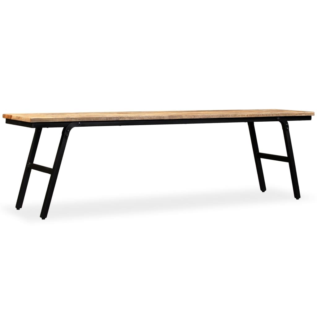 vidaXL Sitzbank Recyceltes Teak Stahl 160x35x45cm Flurbank Holzbank Küchenbank