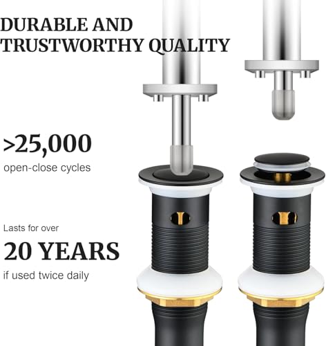 Tapón de desagüe metálico para lavabo negro mate miniatura 5