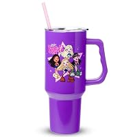 Silver Buffalo Bratz Core Group Stars Stainless Steel Tumbler w Handle, 40 Ounces