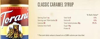Torani CLASSIC Caramel Syrup, 750 mL