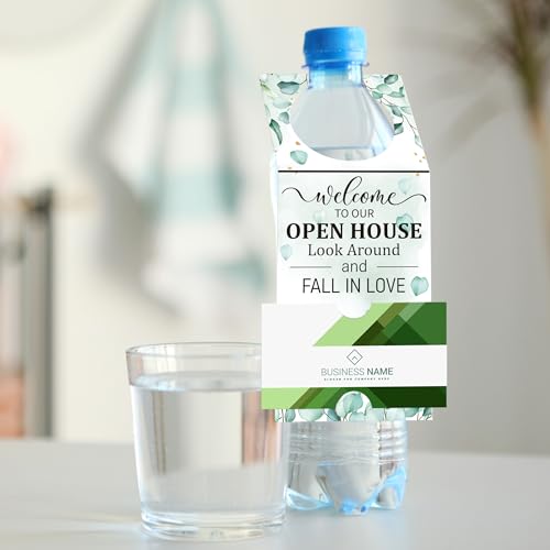 72 Pieces Open House Hang Tag Sign Card for Real Estate Agent Favors - Water Bottle Supplies - 7.87x3.15inch Green - Image 3