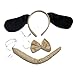 Kirei Sui Kids Puppy Dog Headband Bowtie Tail 3pcs Costume Black Light Brown