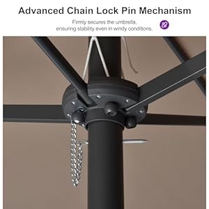 PURPLE LEAF 15ft Patio Market Umbrella with Base Double Sided Rectangle Outdoor Table Sun Umbrellas with Crank 12 Heavy Duty Sturdy Ribs for Pool Beach Deck Backyard Taupe