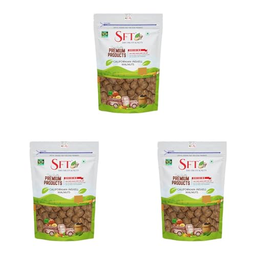 Image of SFT Premium Inshell Dried Walnut 500g (Pack of 3) | Dry Fruits, Healthy Snacks | Large Size | Walnut with Shell | Rich in Protein, Antioxidants & Source of Omega-3