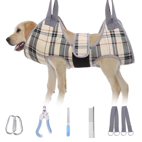 BEAUTYZOO-Dog-Grooming-Hammock-for-Small-Dogs-Cat-Dog-Sling-for-Nail-TrimmingClipping-Dog-Hanging-Harness-Holder-with-Thick-Fabric-Neck-Support-Strap-Restraint-Claw-Care-Beige-M - Cucciolini Doodles   BEAUTYZOO-Dog-Grooming-Hammock-for-Small-Dogs-Cat-Dog-Sling-for-Nail-TrimmingClipping-Dog-Hanging-Harness-Holder-with-Thick-Fabric-Neck-Support-Strap-Restraint-Claw-Care-Beige-M
