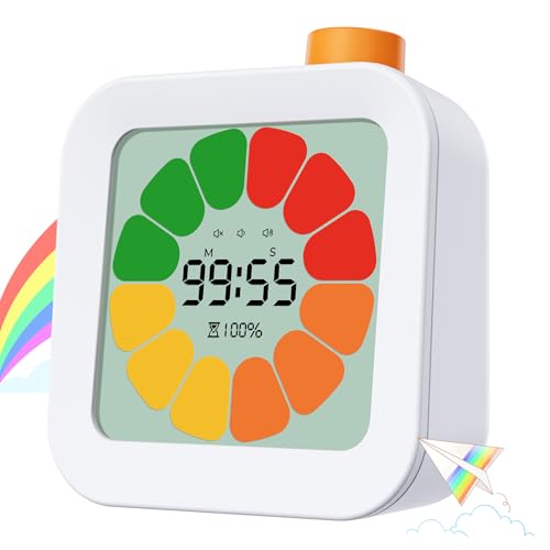 EooCoo Visueller Timer für Kinder Digital, 99-Minuten Countdown Eieruhr mit Leise-Alarm, Min/Sek Schalter, Schreibtisch Kinders Zeitmana Gement Tools, Pomodoro Time für Küche/Schule/Klassenzimmer/ADHS