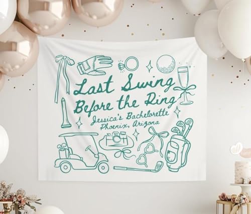 Funny Last Swing Before the Ring Golf Banner, Custom