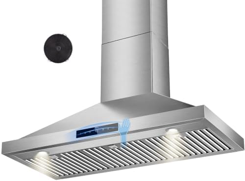 42 Inch Wall Mount Range Hood,900 CFM Stainless Steel Stove Vent Hood