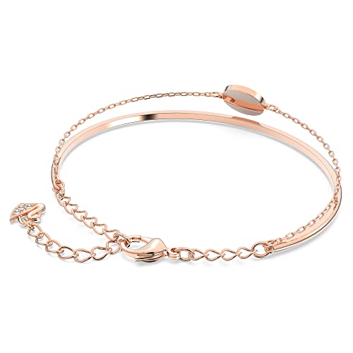 Swarovski Bracelet-jonc Ginger femme, cristaux brillants et métal doré rose, taille M