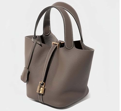 Genuine Leather Bucket Bag for Women - Textured Drawstring Closure Tote in Elegant Simplicity Gift3