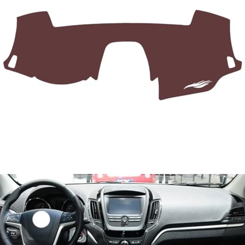 Leather Dash Board Cover mat Compatible with MG MG5 2012-2014 ，Anti-Glare and dust Protector(Brown)