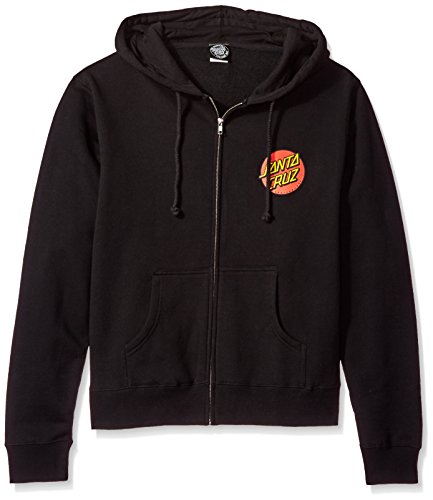 NHS Santa Cruz Classic Dot Hooded Girls Zip Sweats,Black,Medium