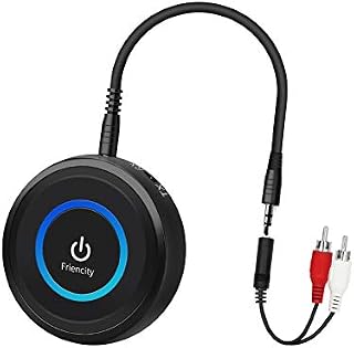 Friencity Bluetooth 5.0 Transmitter Receiver for TV Home Stereo, AptX Low Latency Wireless Audio Adapter for PC Radio Projector DVD PS4 w/ 3.5mm RCA Aux Jack, Dual Stream to 2 Headphones, 14H Playtime