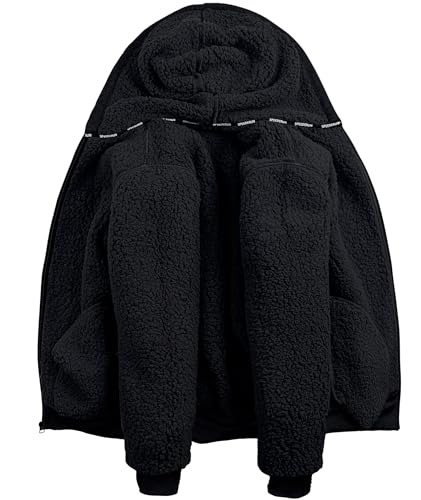 GEEK LIGHTING Men's Hoodie Heavyweight Fleece Sweatshirt Comfortable Full Zip Up Thick Sherpa Lined for Men Outdoor Activity2