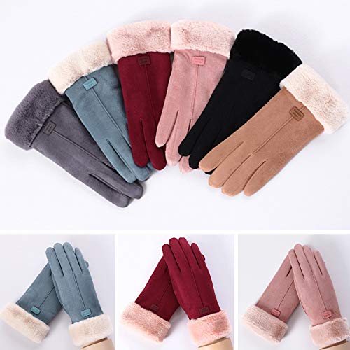 EVERY- Luvas de inverno femininas de inverno com tela sensível ao toque, luvas térmicas forradas à p
