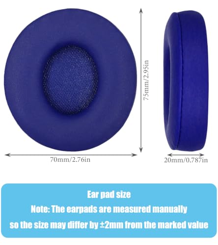 Repuestos de almohadillas para auriculares Beats Solo Pro | Almohadillas de alta densidad y aislamiento de sonido, material de cuero proteínico azul miniatura 4