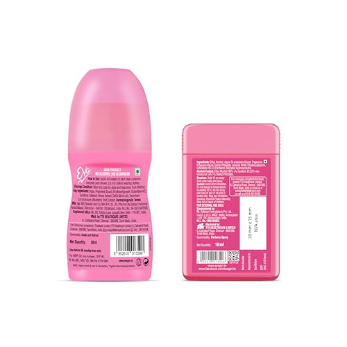 Image of EVA Female Shine Underarm Deo Rollon | Bright Underarms 50Ml & Purse Perfume Charm | Floral 18 Ml Combo Pack
