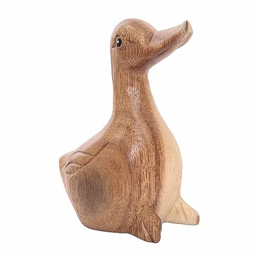Figura de Pato Tallado en Madera Hecha a Mano miniatura 1